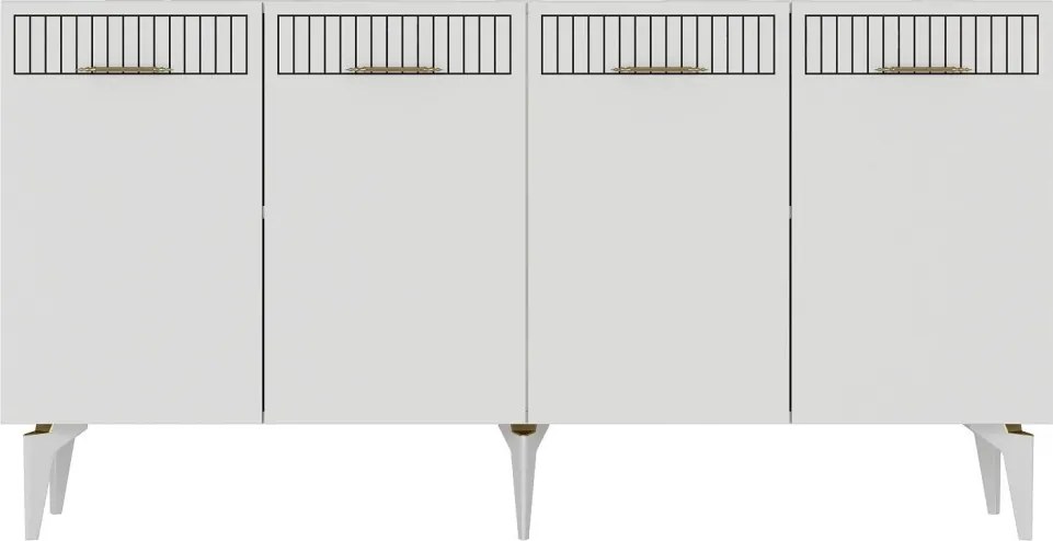 Batum komód, fehér-arany, 150 cm