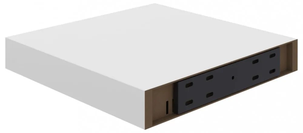 4 db fehér MDF lebegő fali polc 23 x 23,5 x 3,8 cm
