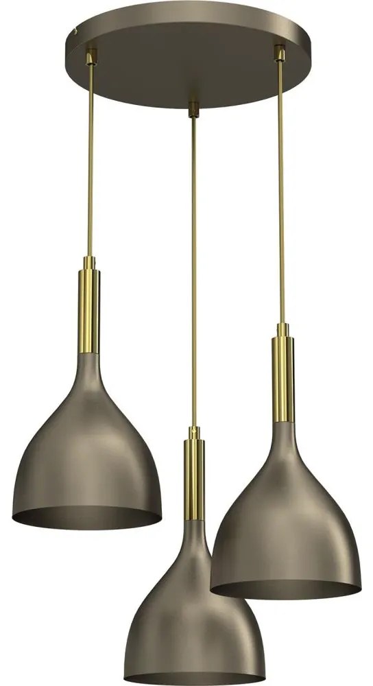 Csillár zsinóron NOAK 3xE27/15W/230V réz/arany