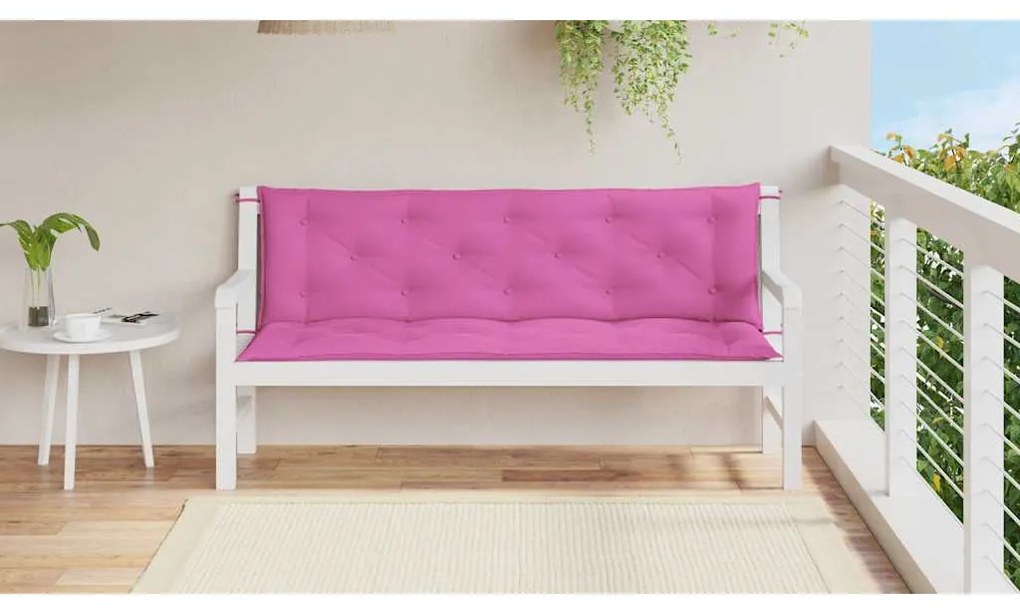 2 db rózsaszín szövet kerti padpárna 150 x 50 x 7 cm