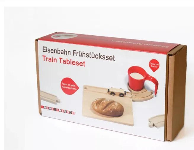 Vasúti Reggeliző Szett Gyerekeknek Kisvasút Deszka Bögre