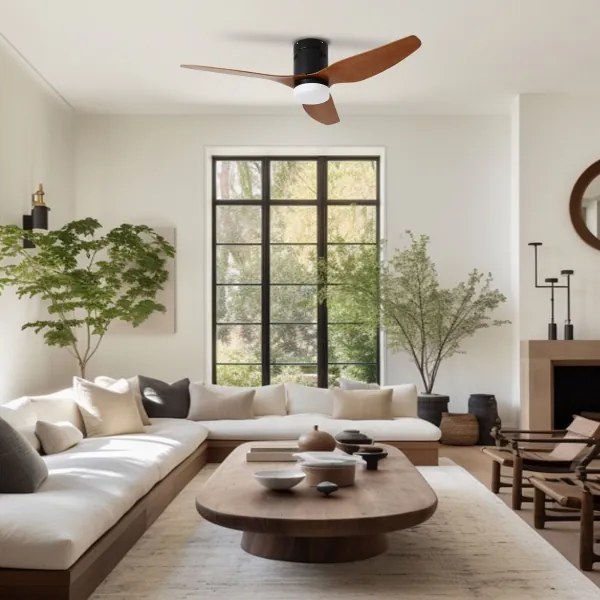 ZEVENTI - LED-es mennyezeti ventilátor PADUA LED/18W/230V Wi-Fi Tuya fekete/barna + távirányító