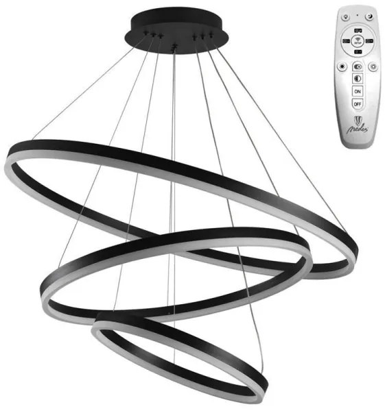 Brilagi -LED dimmelhető kábeles függeszték CIRCLE LED/125W/230V 3000-6500K fekete+távirányító