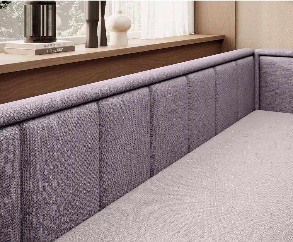 Rózsaszín zsenília kinyitható-tárolóhelyes kanapé 214 cm Fulgeo – ELTAP