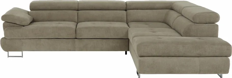 Ülőgarnitúra, világosbarna melír, szövet, jobbos, BUTON P