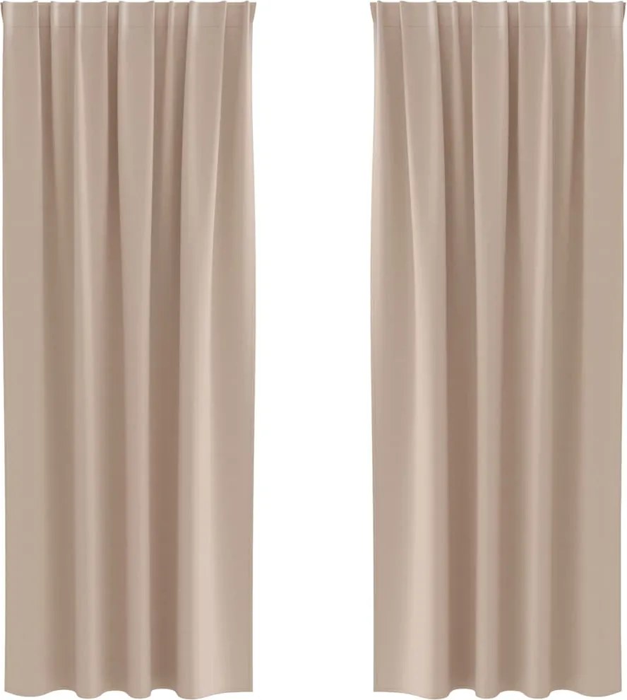 vidaXL Fekete Függöny Gyűrűkkel 2 pcs Tópszínű 245 x 140 cm Poliészter