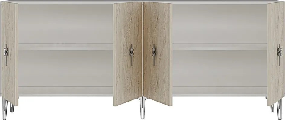 Salkım 180 - White, Travertine, Silver