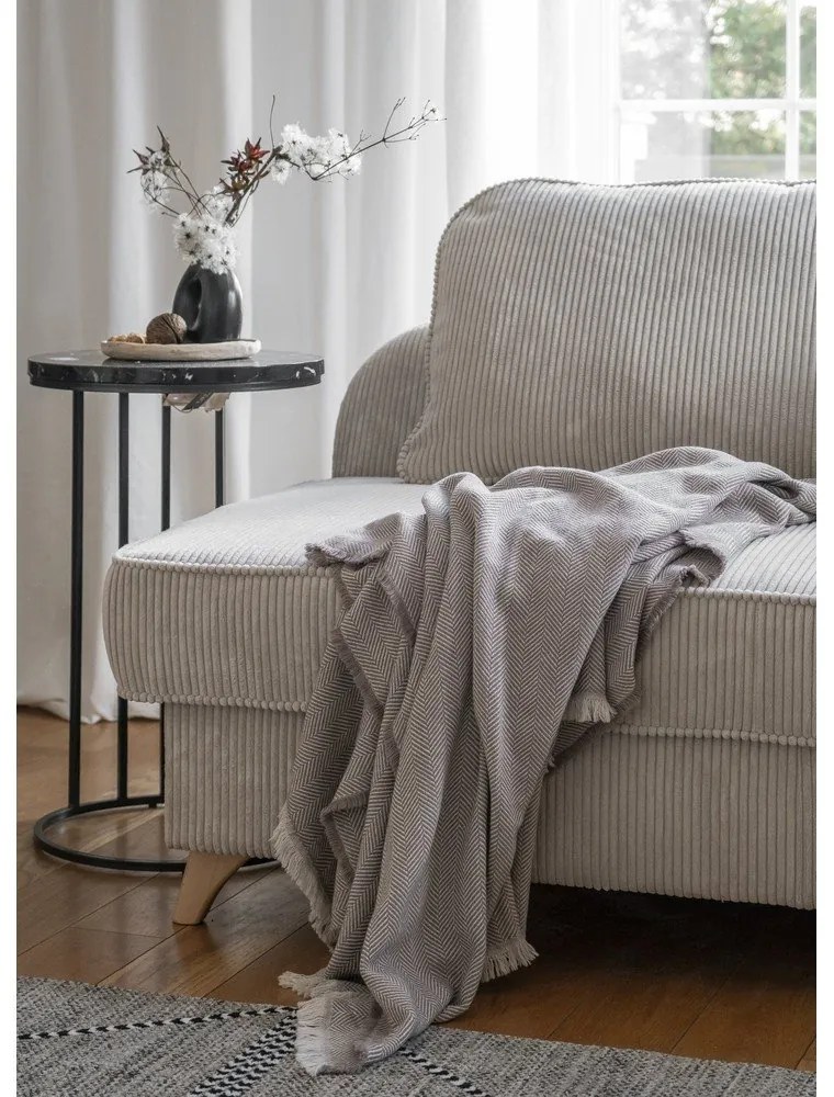 Bézs kordbársony heverő (jobb oldali) Chic Charlotte – Miuform