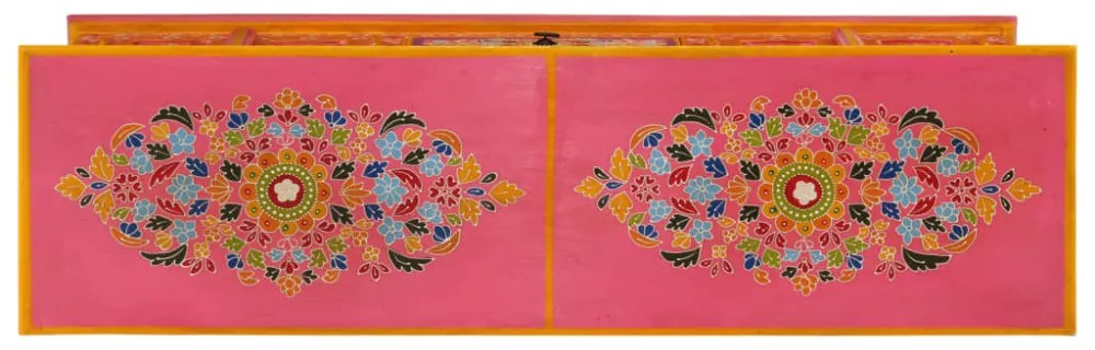 rózsaszín tömör mangófa TV-szekrény 110 x 30 x 40 cm