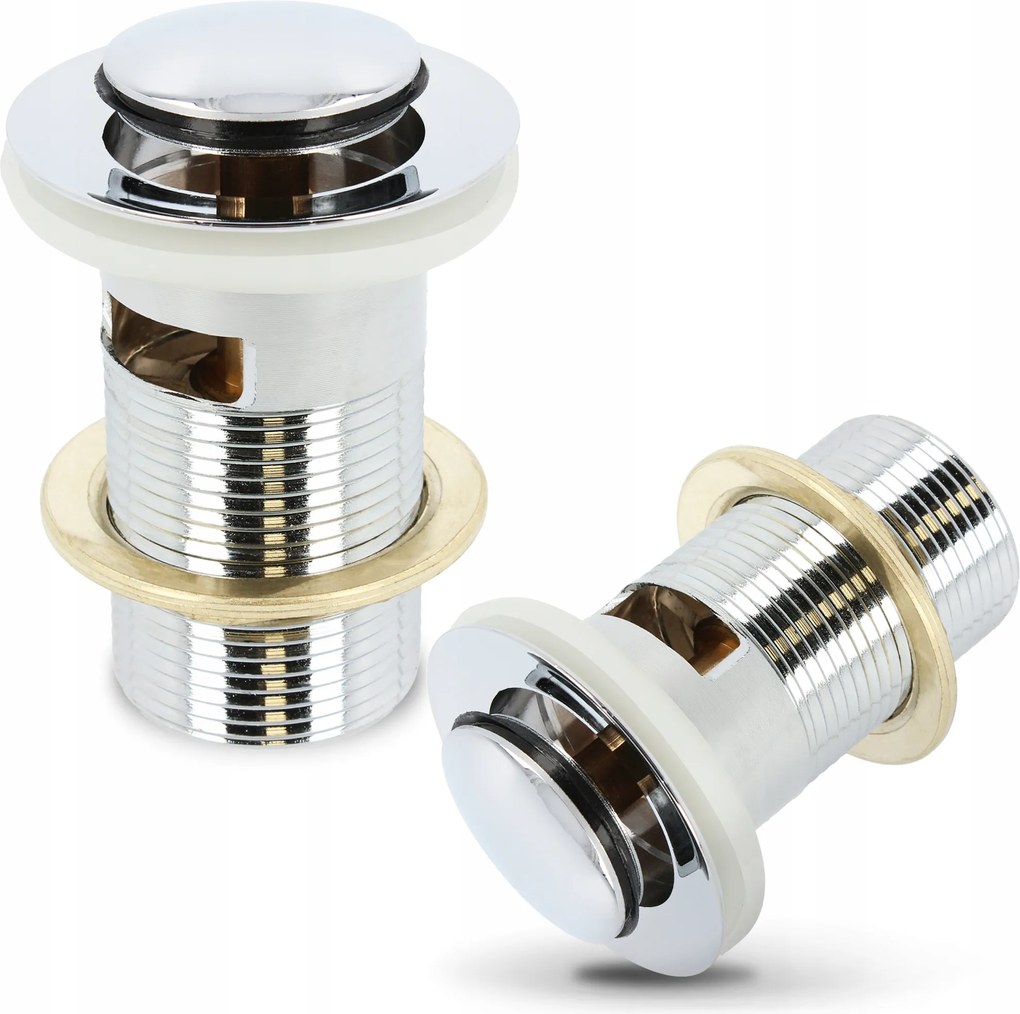 Dugó Klik Klak Mosdó 1 1/4 Mosdó Mosogató Túlfolyó Automata Króm Mr