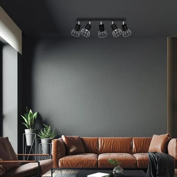 Spotlámpa DANTE 5xGU10/25W/230V fekete/fényes króm