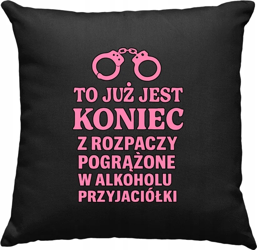 Lány párna Vége a humornak, fekete