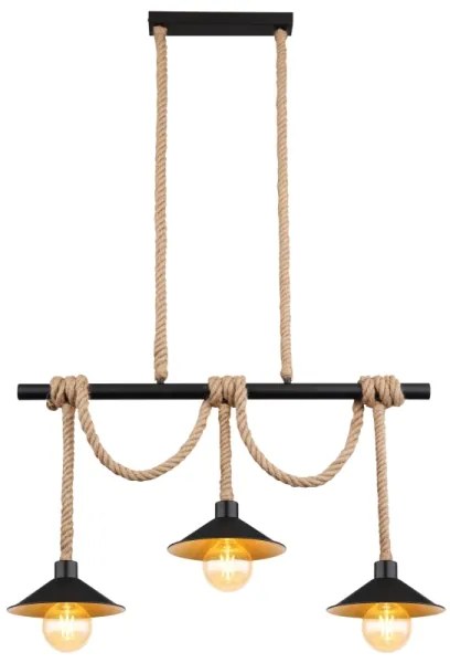 Globo 15690-3H - DIANA függőlámpa kábellel, 3xE27/60W/230V, fekete