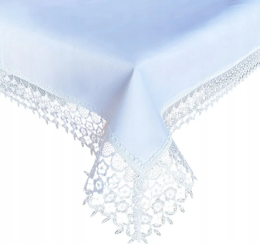 Abrosz asztalra foltálló Fehér, csipkés gipiurával 90x150 téglalap