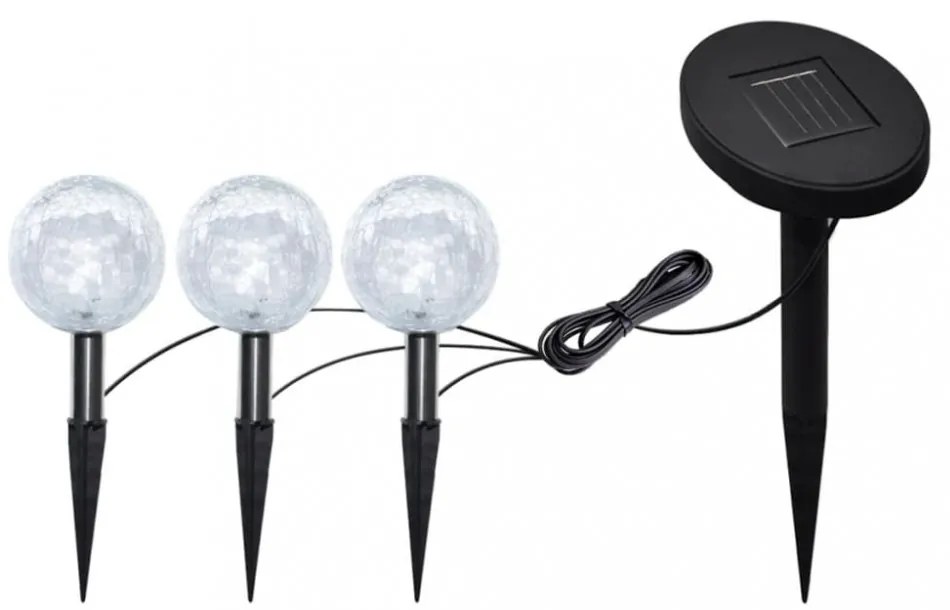 6 db LED kerti gömblámpa cövekkel és napelemmel