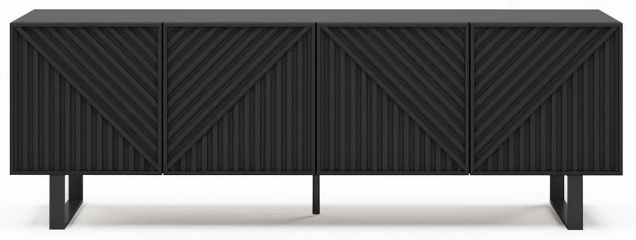 Fekete TV-állvány 161x55x35 cm Peta – Marckeric