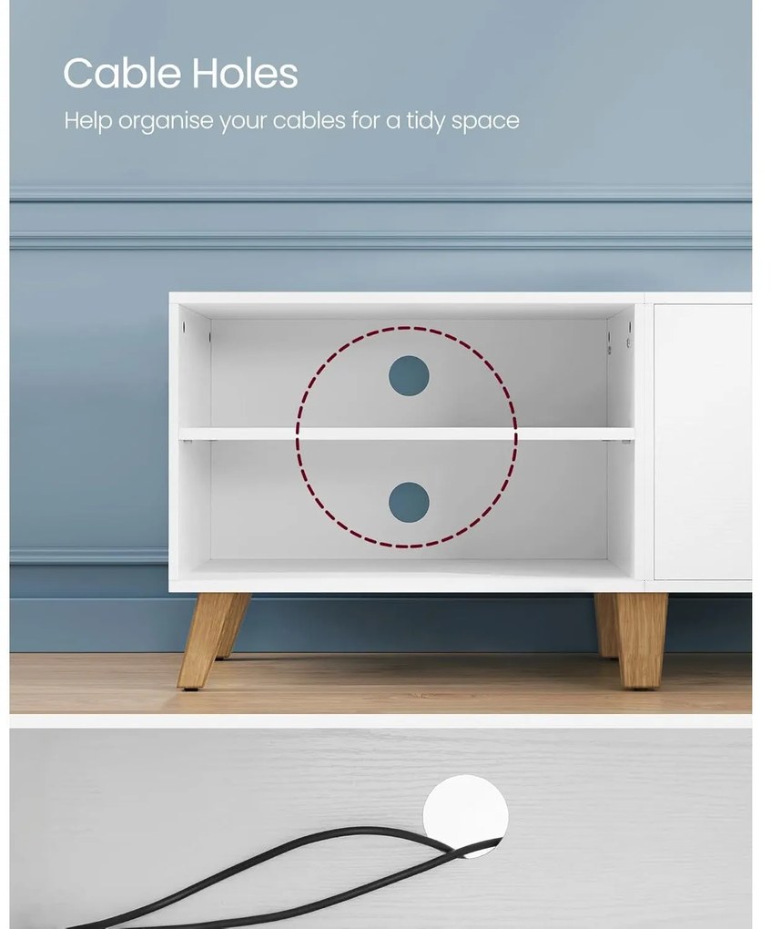 TV szekrény 2 ajtóval, 40 x 140 x 50 cm, fehér