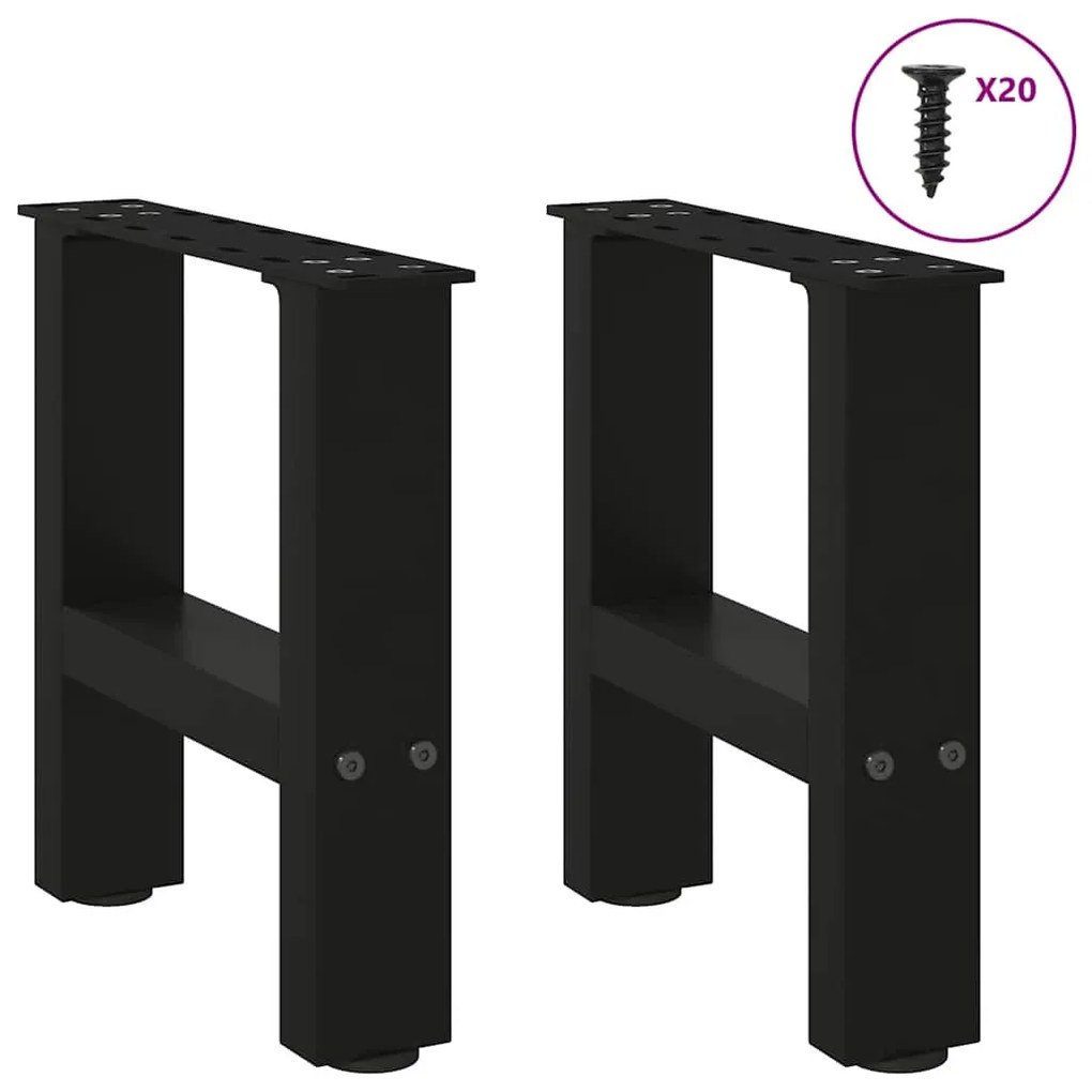 2 db fekete acél dohányzóasztal láb 40 x (30-31) cm