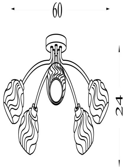Searchlight 11525-5GO - Felületre szerelhető csillár ASTRAL 5xG9/33W/230V arany
