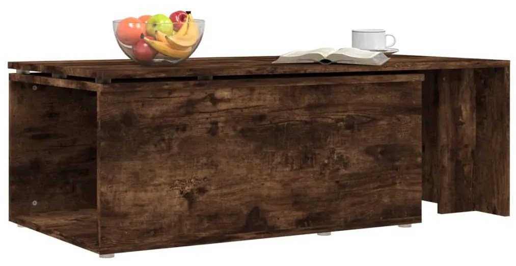 Füstös tölgy színű fatermék dohányzóasztal 150x50x35 cm