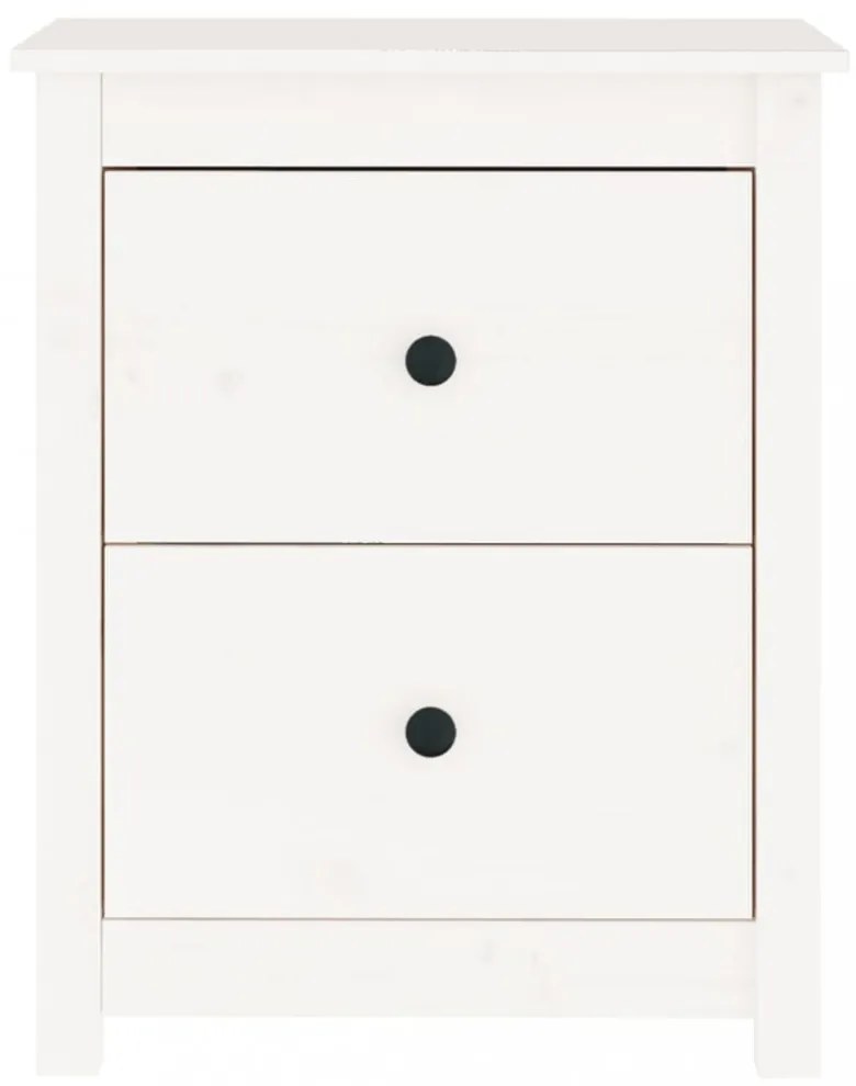fehér tömör fenyőfa éjjeliszekrény 50x35x61,5 cm