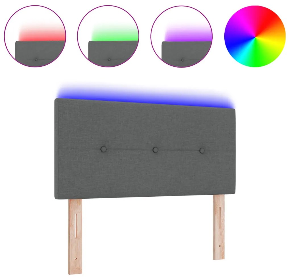 LED Fejtámla LED -es lámpákkal Sötétszürke 100 cm szövet