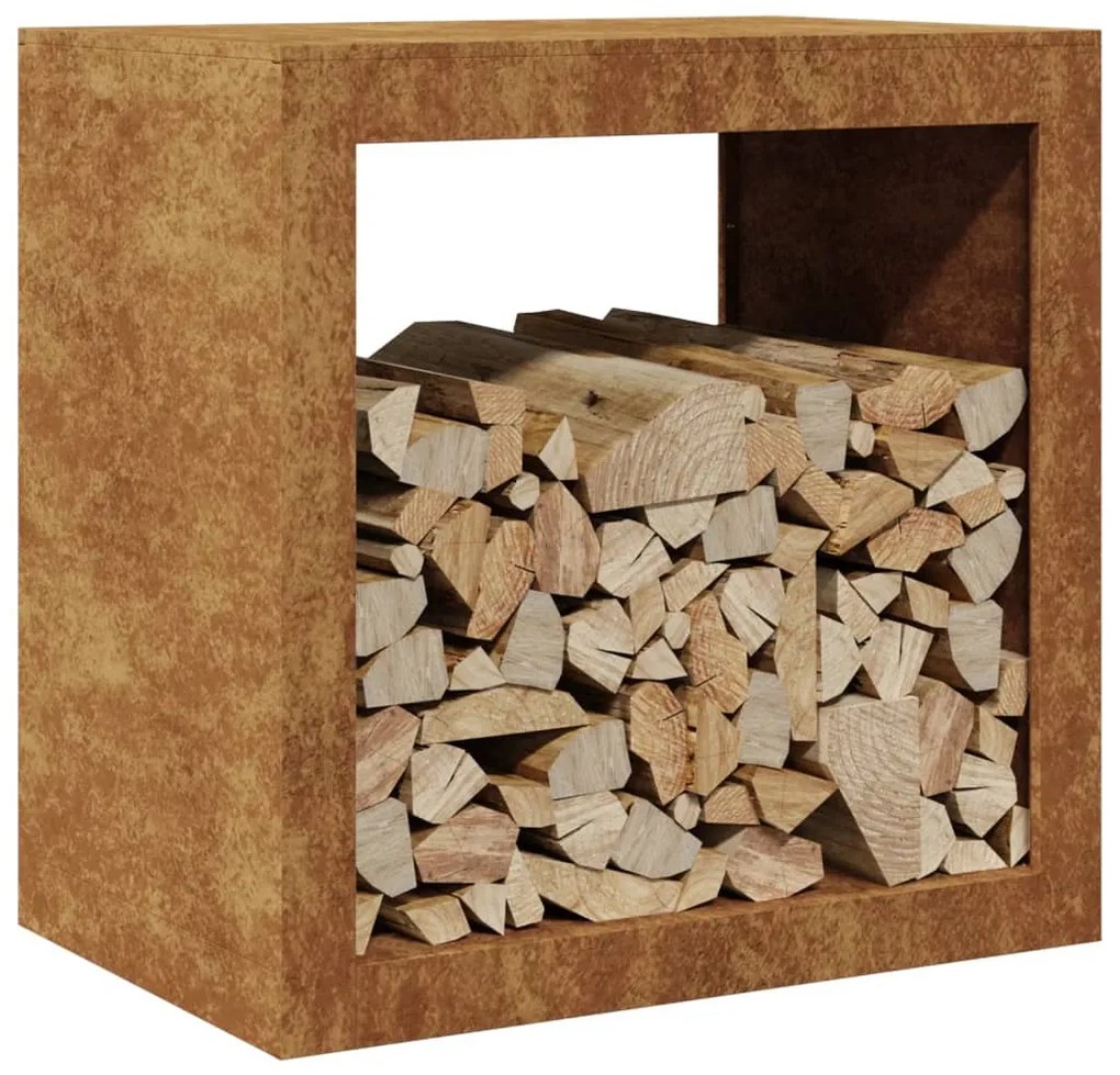 vidaXL tűzifa állvány 60x40x60 cm időjárásálló acélból