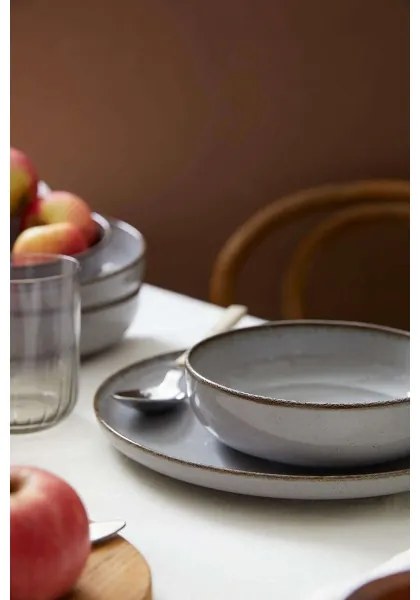 12 darabos étkészlet szürke/porcelán