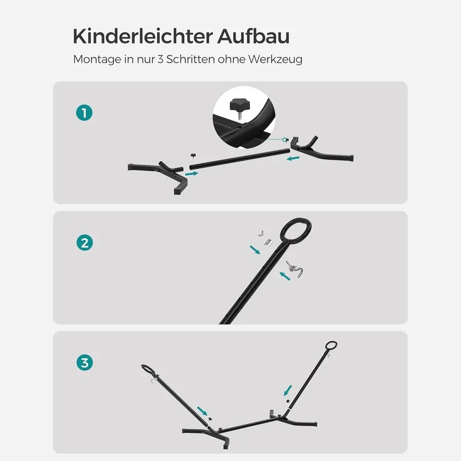 Függőágy, 210 x 150 cm-es függőágy állvánnyal, bézs