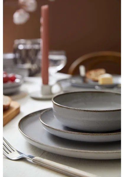 24 darabos szürke porcelán étkészlet