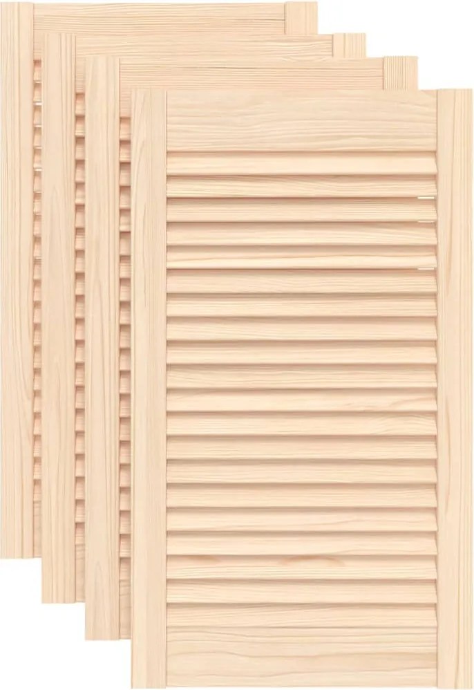 vidaXL 4 db tömör fenyőfa lamellás szekrényajtó 69 x 39,4 cm