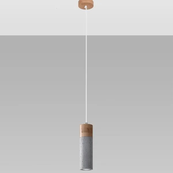 Sollux SL.0965 - Csillár zsinóron ZANE 1xGU10/40W/230V beton/fa