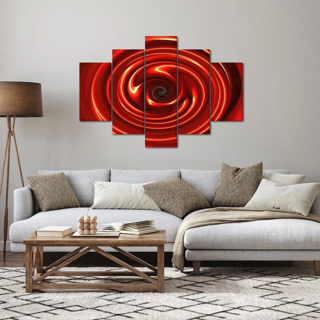 Absztrakt kép - piros spirál (150x105 cm)