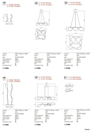 Redo 01-2529 - LED Dimmelhető asztali lámpa CORRAL LED/12W/230V arany