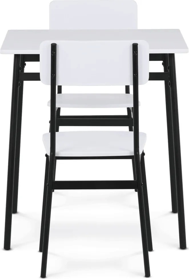 Fehér 2 személyes étkezőgarnitúra 70x70x76 cm – WT