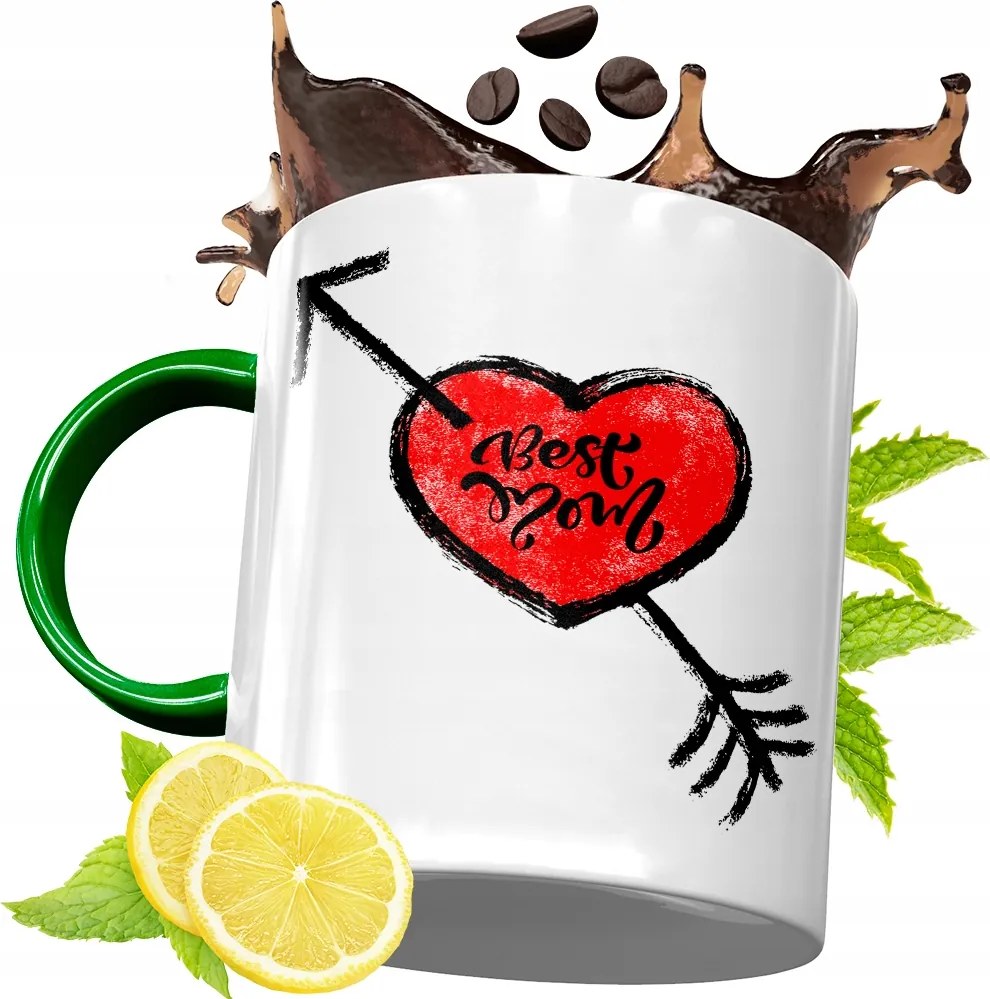 Zöld Bögre Anyukáknak Születésnapi Ajándék fényképes nyomtatással