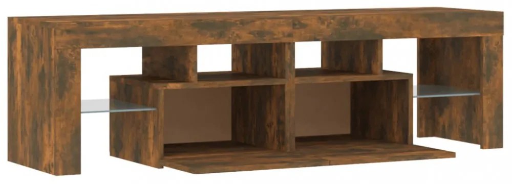 füstös tölgy színű TV-szekrény LED-lámpákkal 140 x 36,5 x 40 cm