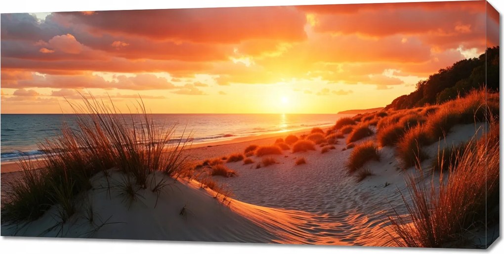 Vászonkép 100x50cm Hálószoba Nappaliba Panoráma Esti strand
