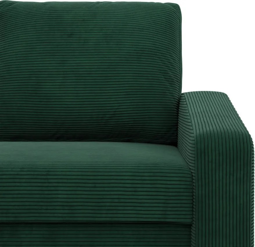 Zeus fotel, döntött kartámasz, kordbársony, bonell töltet, zöld