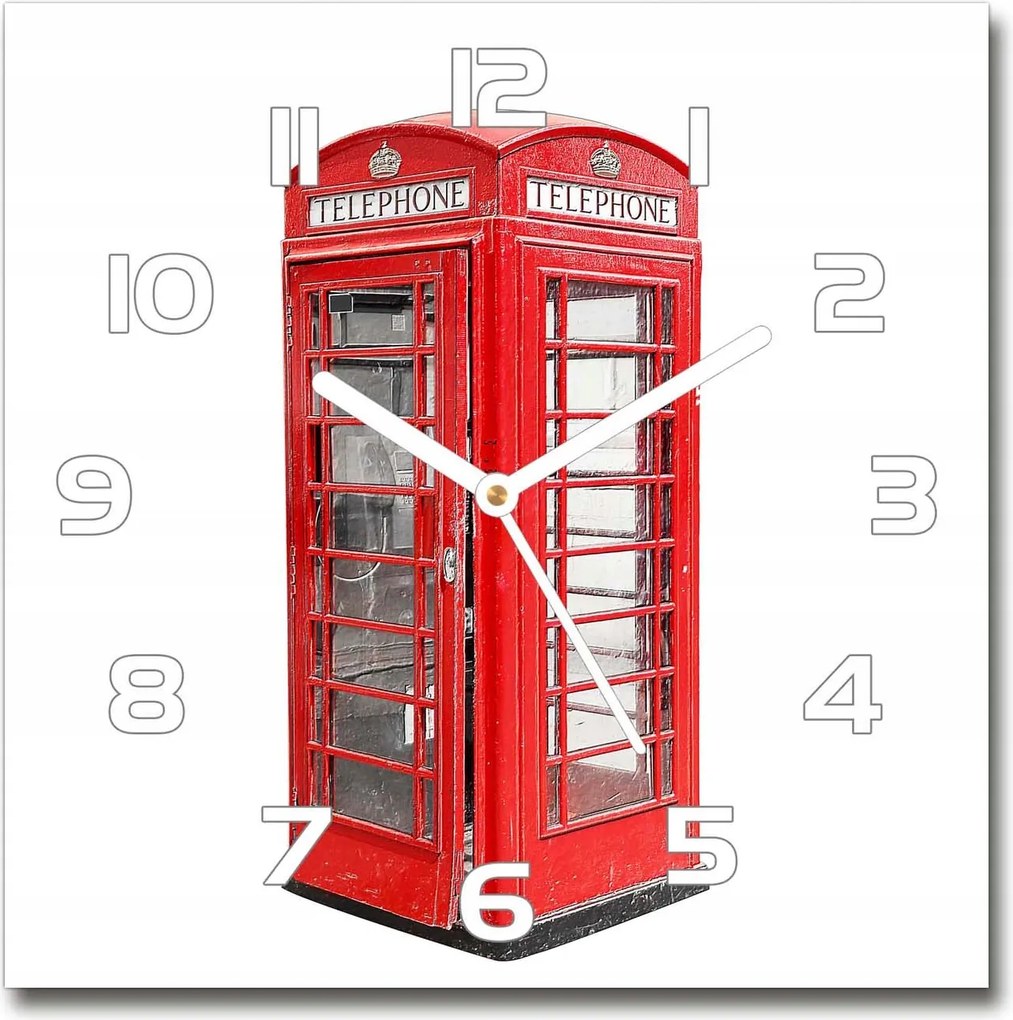 Üveg falióra Telefonfülke 30x30