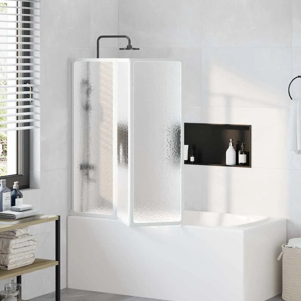 vidaXL ZuhanyFal Kádparaván 141 x 132 cm 3 Panel Összehajtható