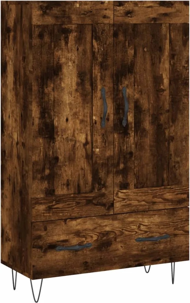 vidaXL füstös tölgy színű szerelt fa magasszekrény 69,5 x 31 x 115 cm
