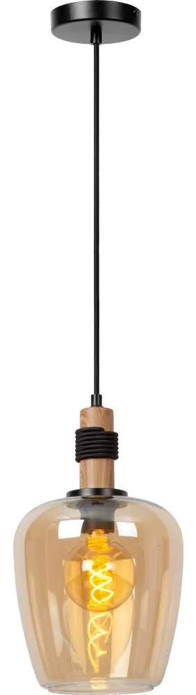 Lucide 45408/22/62 - Csillár zsinóron ILONA 1xE27/40W/230V átm. 22 cm fekete/bézs