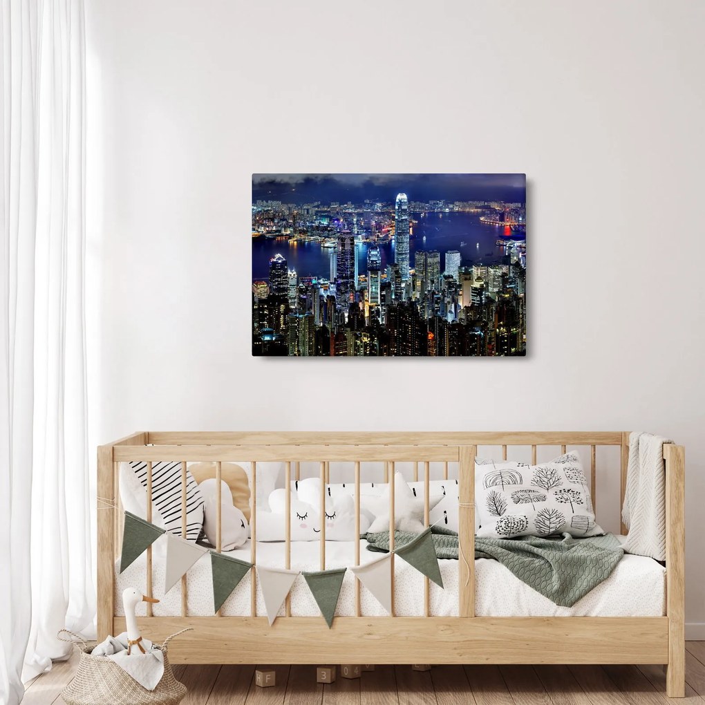 Egy kép a felhőkarcolók éjjel (90x60 cm)