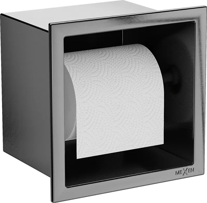 Mexen X-Wall-P WC-papírtartó, kefe hatású szürke - 19E3