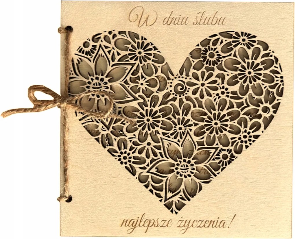 Esküvői Ajándéktárgy Esküvői Képeslap Fa MODELL7