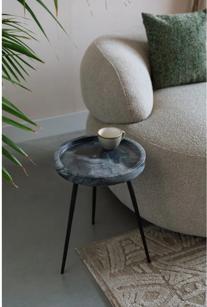 Kerek tárolóasztal márvány asztallappal ø 33 cm Karrara – White Label