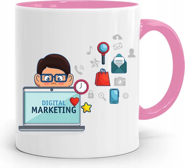 Marketingeseknek Marketing Bögre Rózsaszín Ajándék fényképes nyomtatással