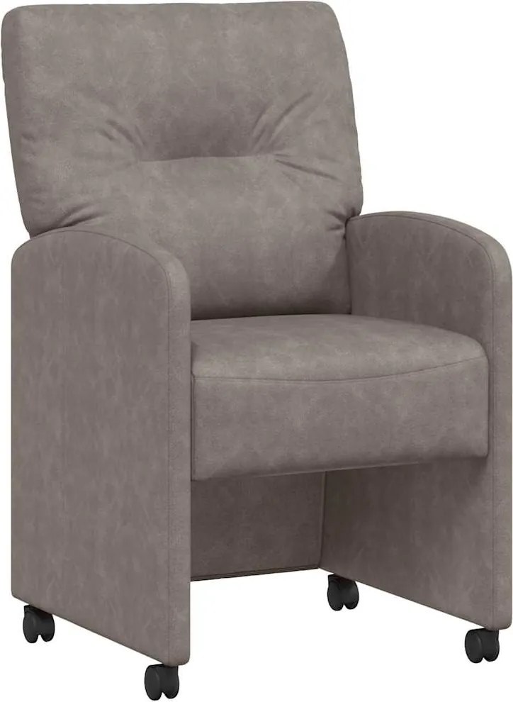 vidaXL Kerekes Étkező Székek 2 pcs Szürke 57 x 67 x 95 cm Műbőr