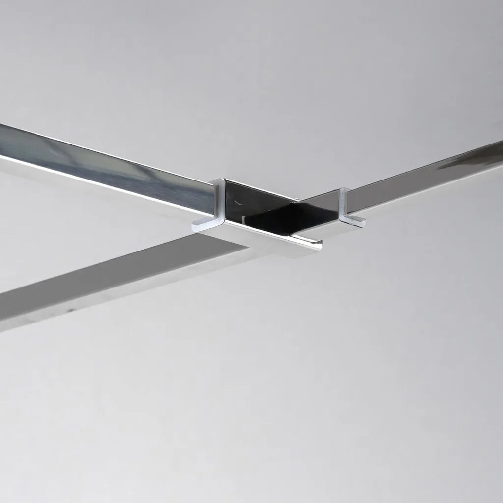 Stuxi Milano Kombi Plus 2 Walk-in zuhanyfal, 120x110 cm, 8 mm vastag vízlepergető biztonsági üveggel, 2 polccal és törölközőtartóval